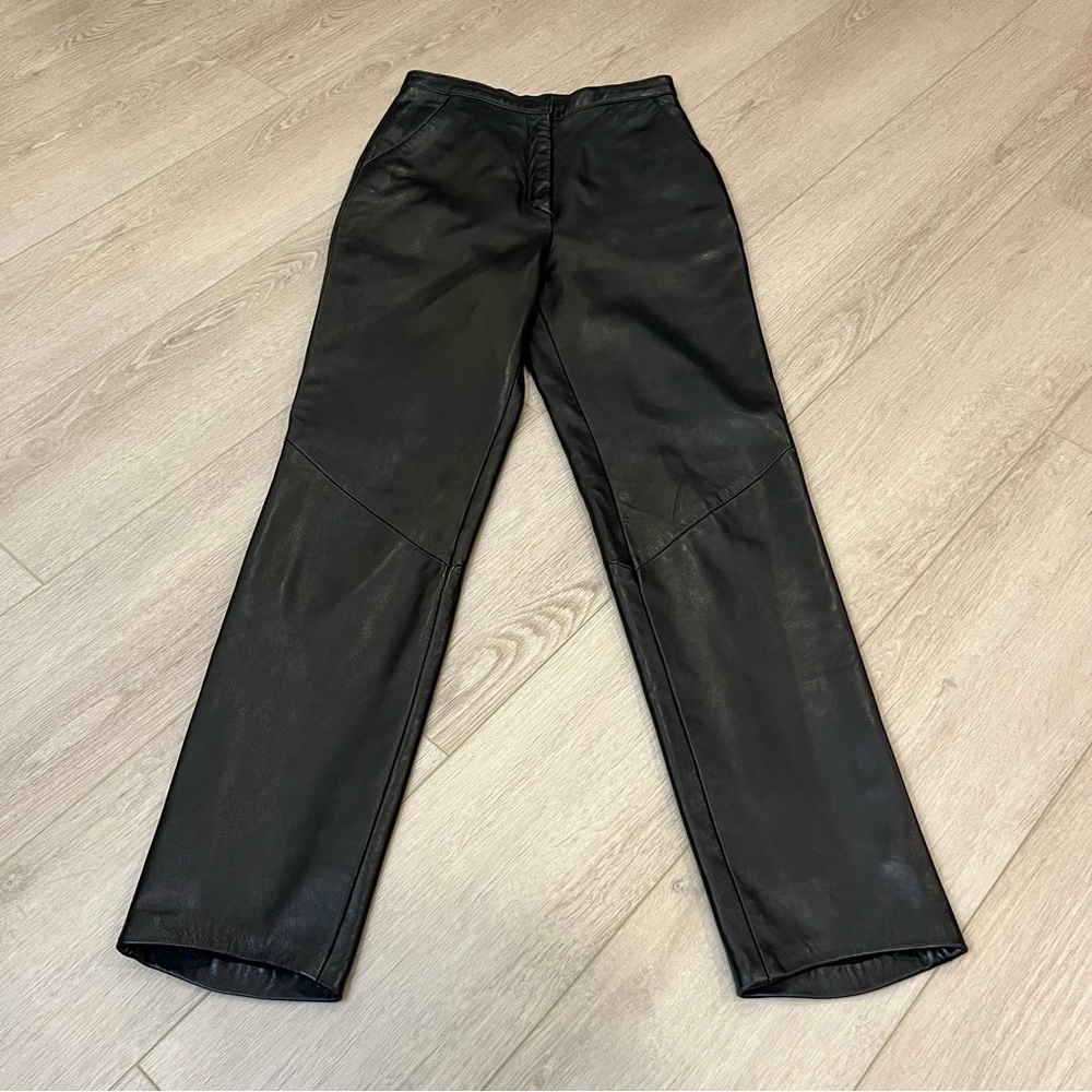 DANIER Black Lined Leather Pants - Size 4 - FREE SHIPPING on Bundles $85+
